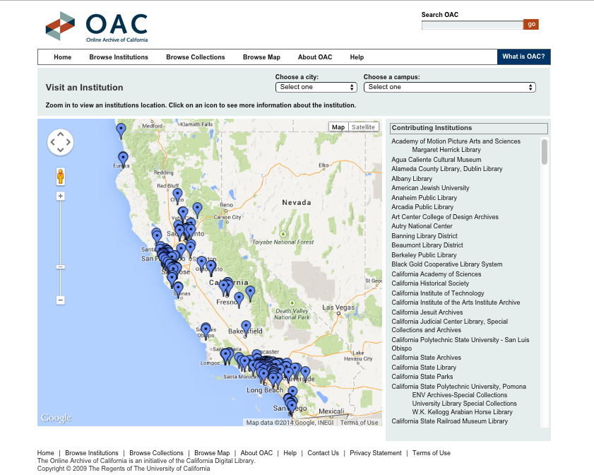 OAC browse functions—especially geography!